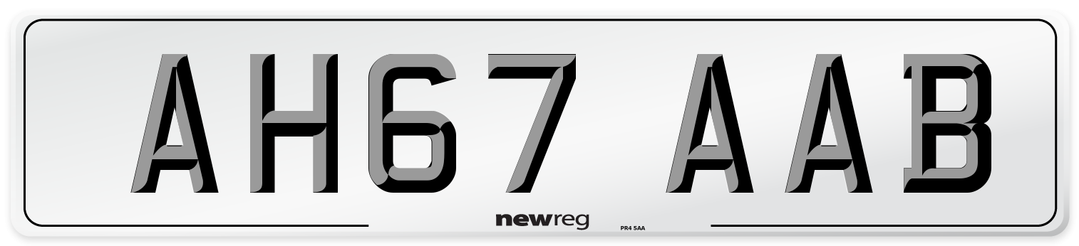 AH67 AAB Number Plate from New Reg